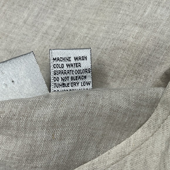 Vtg Chicos Linen Top Mandarin Collar Buttons Lagenlook Minimalist Classic Sz Med - Picture 9 of 10
